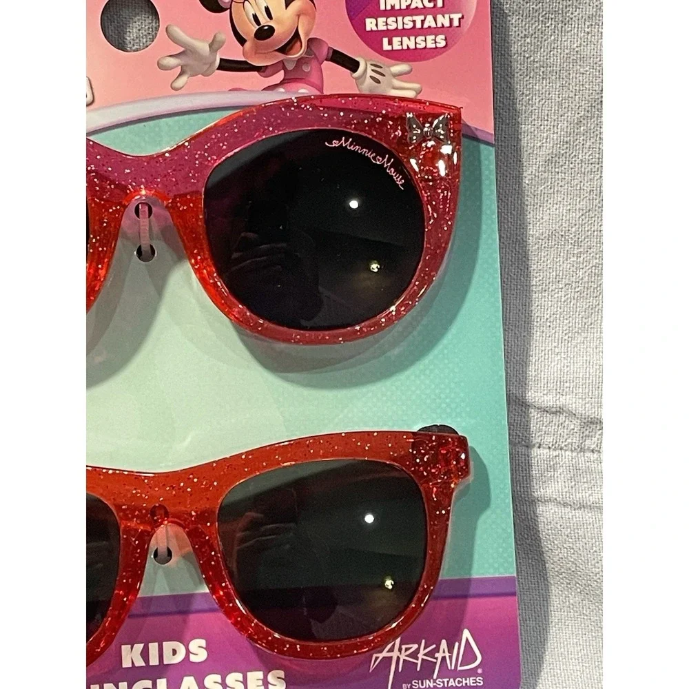 NEW‎ Set of 2 Disney Jr. Minnie Mouse 100% UV Pink & Red Kids Bow Sunglasses
